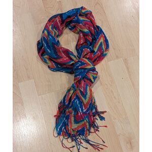 Lilly Pulitzer Silk Cashmere Scarf Maximalism Hearts A Flutter Chevron Wrap